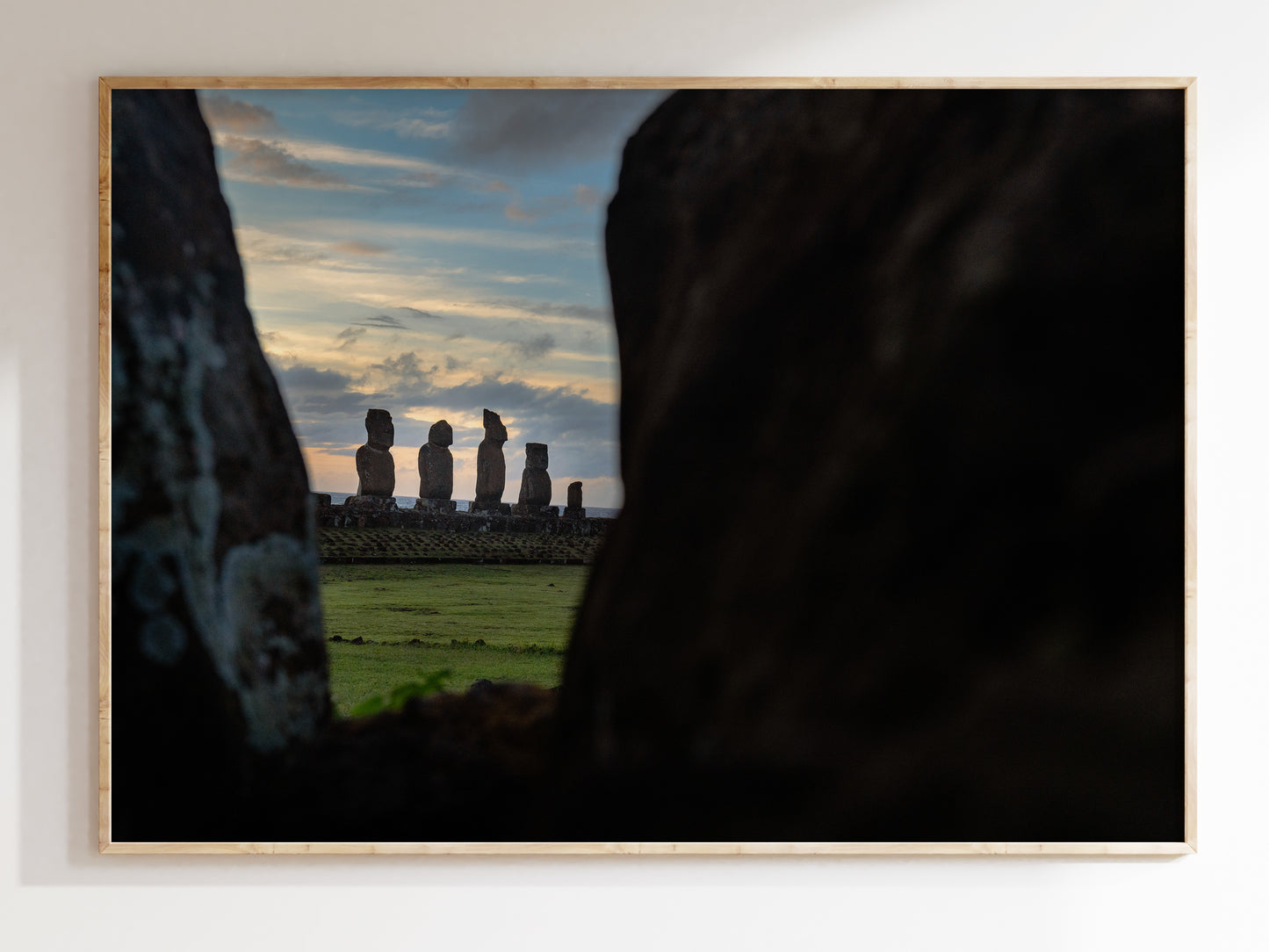 Eternal Watchers – Coastal Moai of Easter Island Wall Art