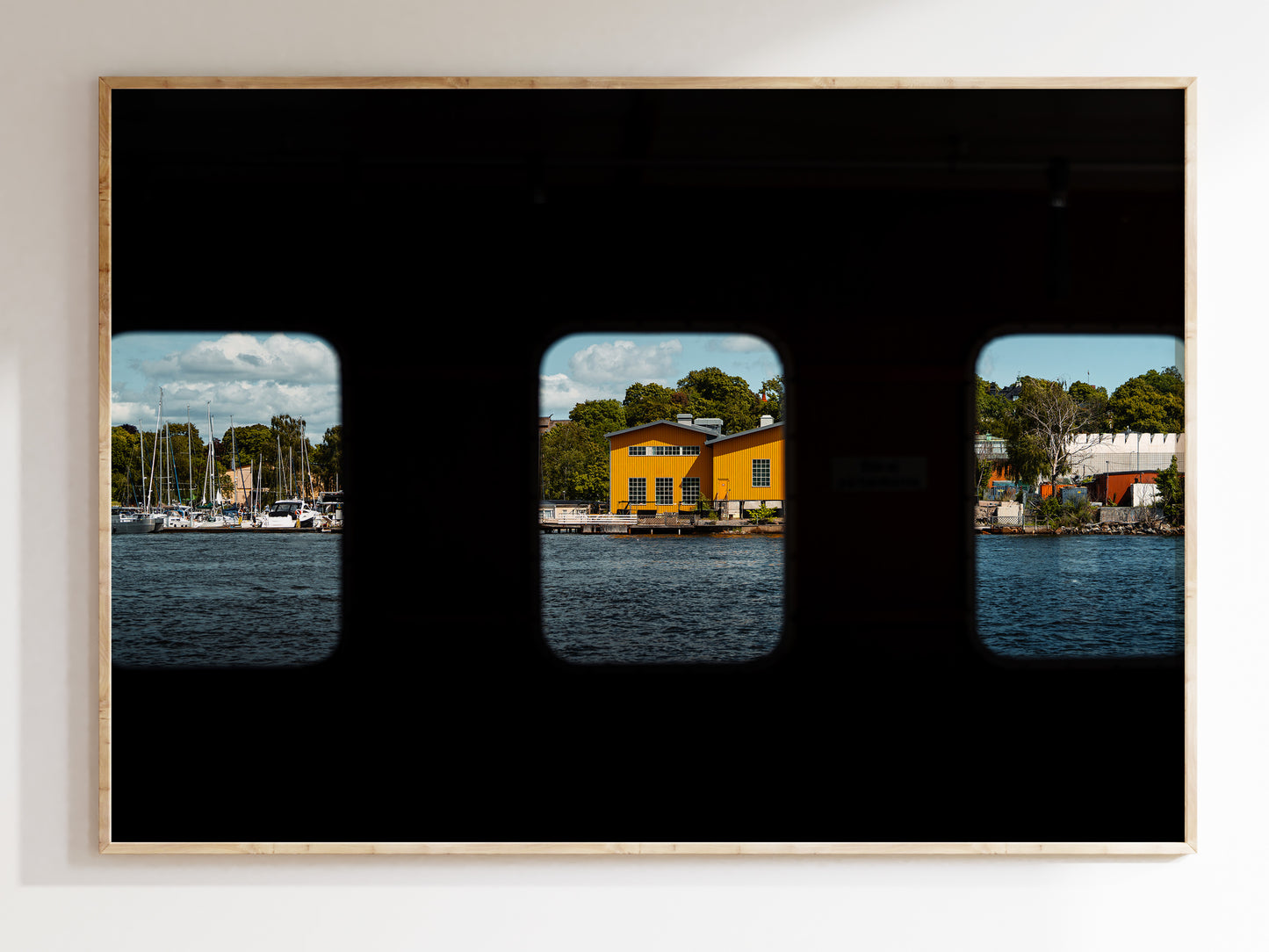 Window to Stockholm – A Scenic View from the Water Wall Art