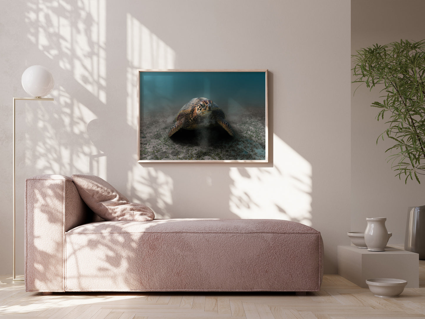 Graceful Grazer – Green Turtle in Hawaiian Waters Art