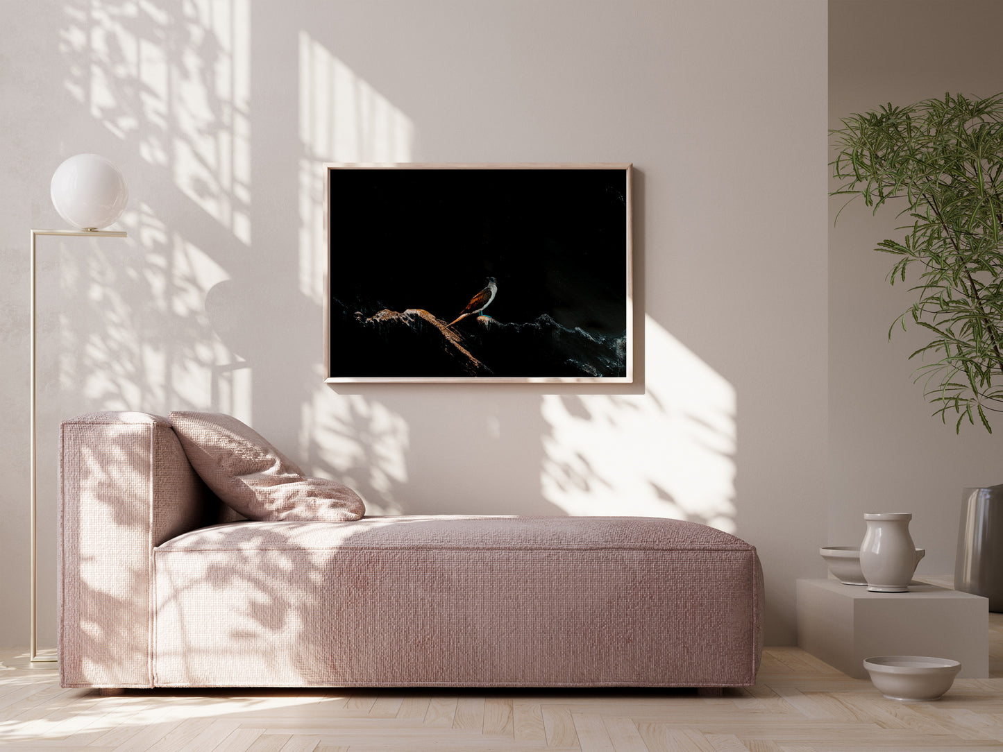 Galápagos Charm – Blue-Footed Booby Scenic Art Print
