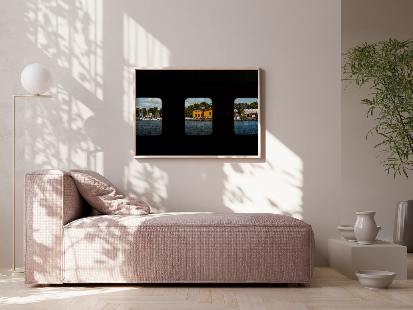 Window to Stockholm – A Scenic View from the Water Wall Art