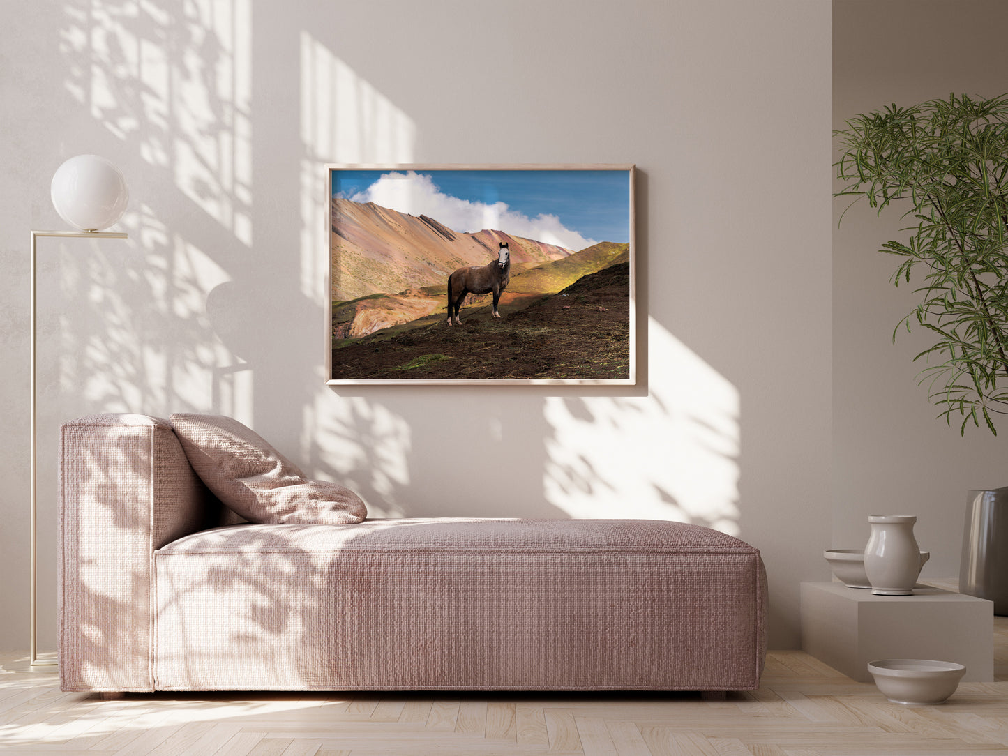 Rainbow Heights – Horse on Peru’s Rainbow Mountain Wall Art