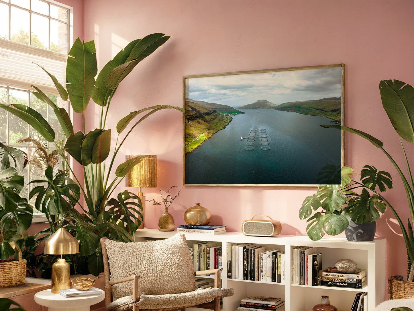 Above the Highlands – Faroe Islands Lake Scenic Print