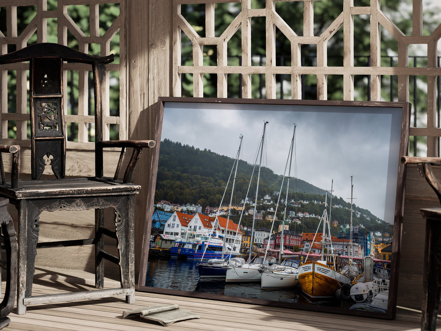 Sailing Through Bergen – Iconic Norwegian Harbor Art