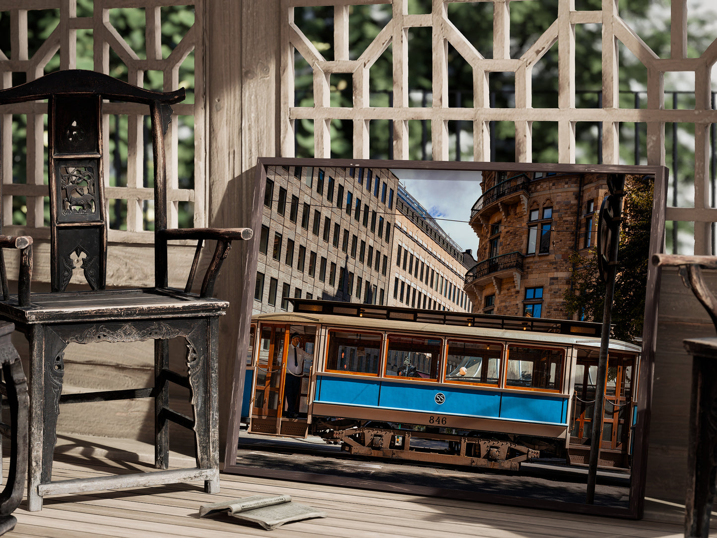 Stockholm Tracks – Iconic Trams in the City Wall Art