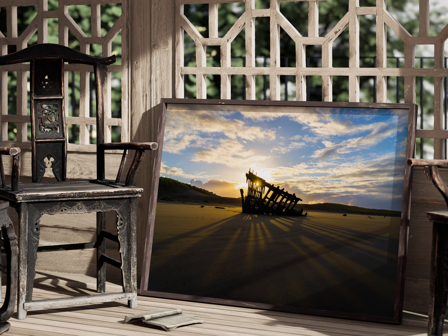 Rust and Waves – Oregon Coast Shipwreck Scenic Print