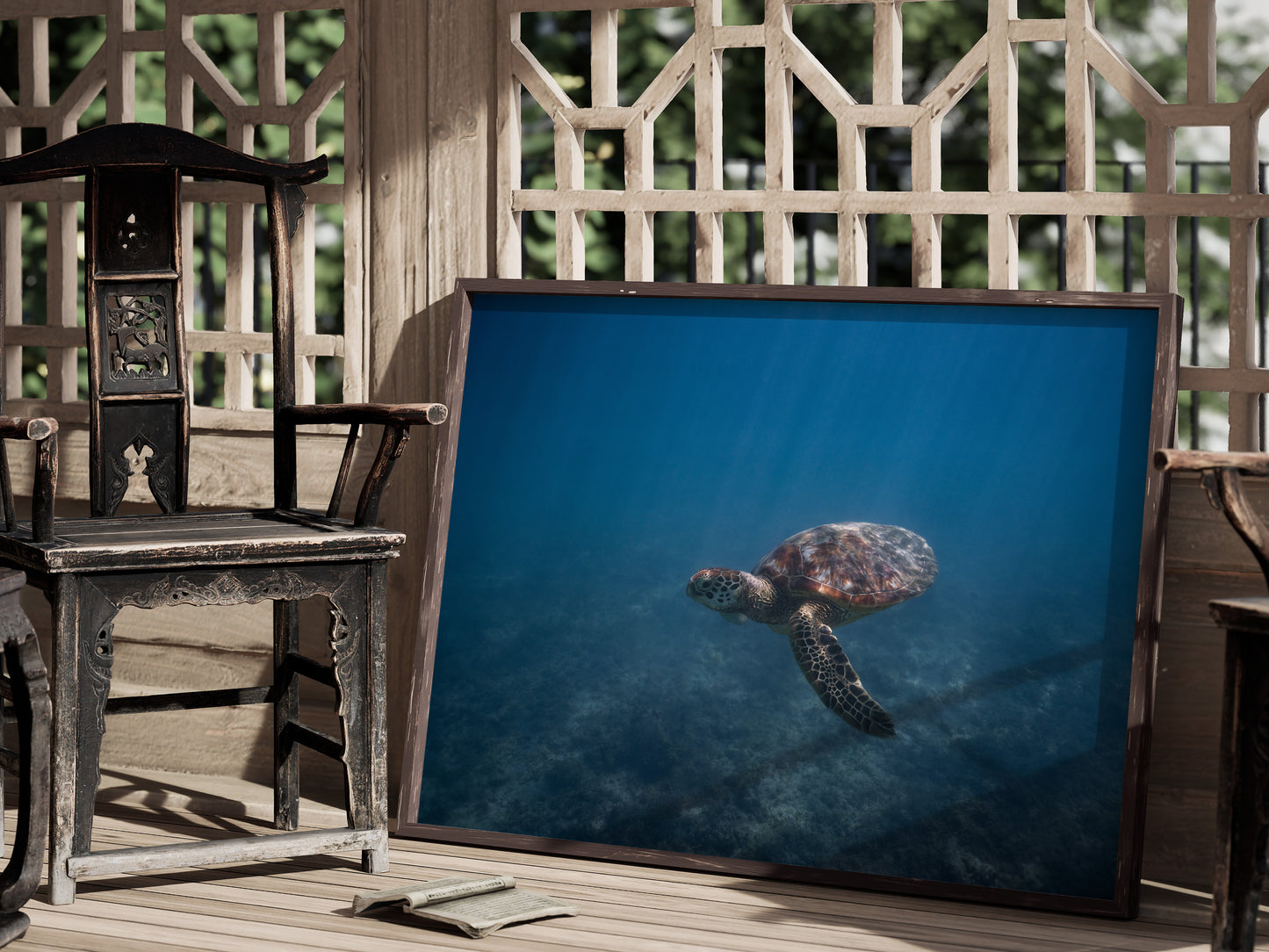 Hawaiian Serenity – Turtle Beneath the Waves Wall Art