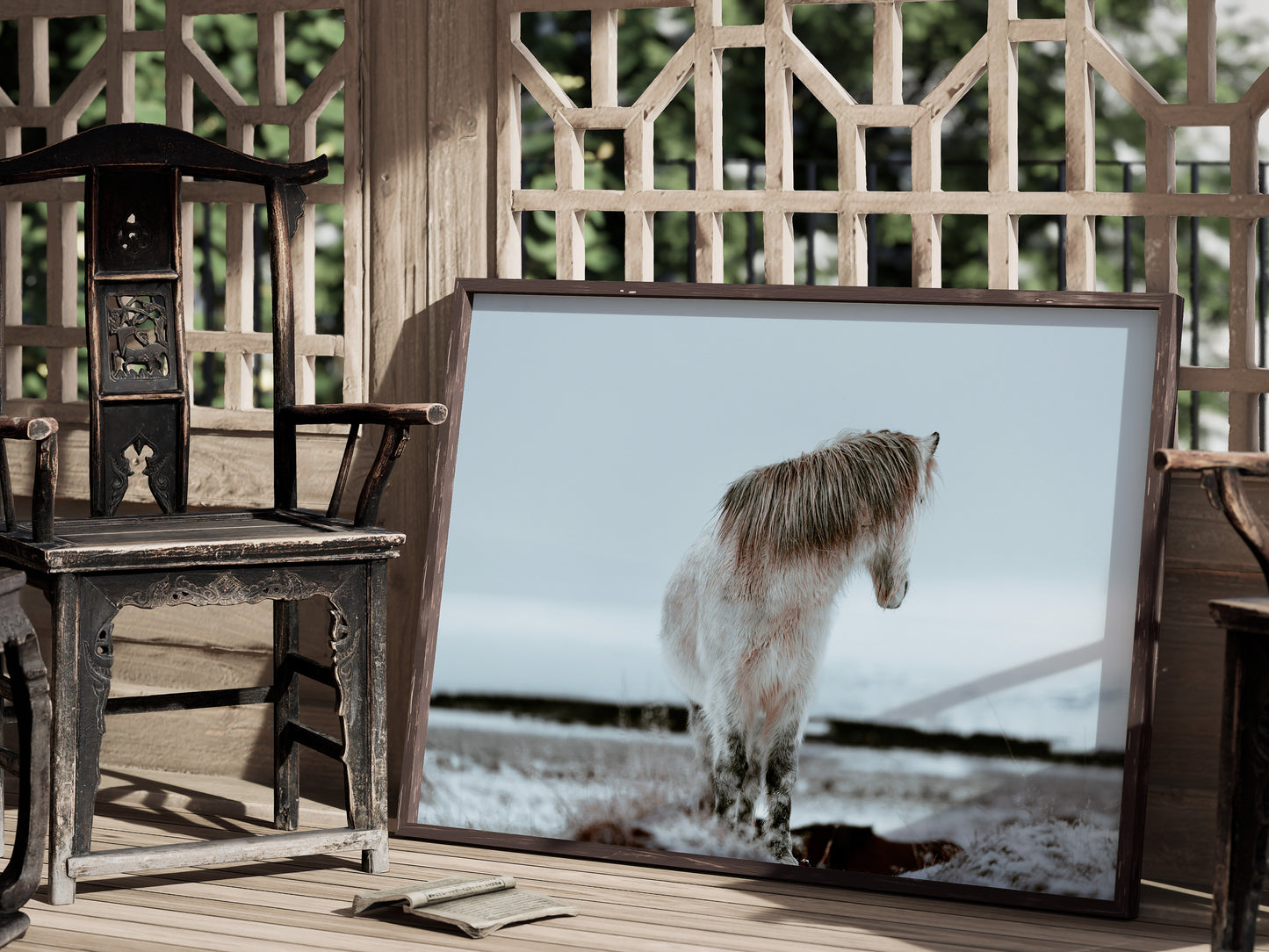 Nordic Elegance – Icelandic Horse in Winter Art Print