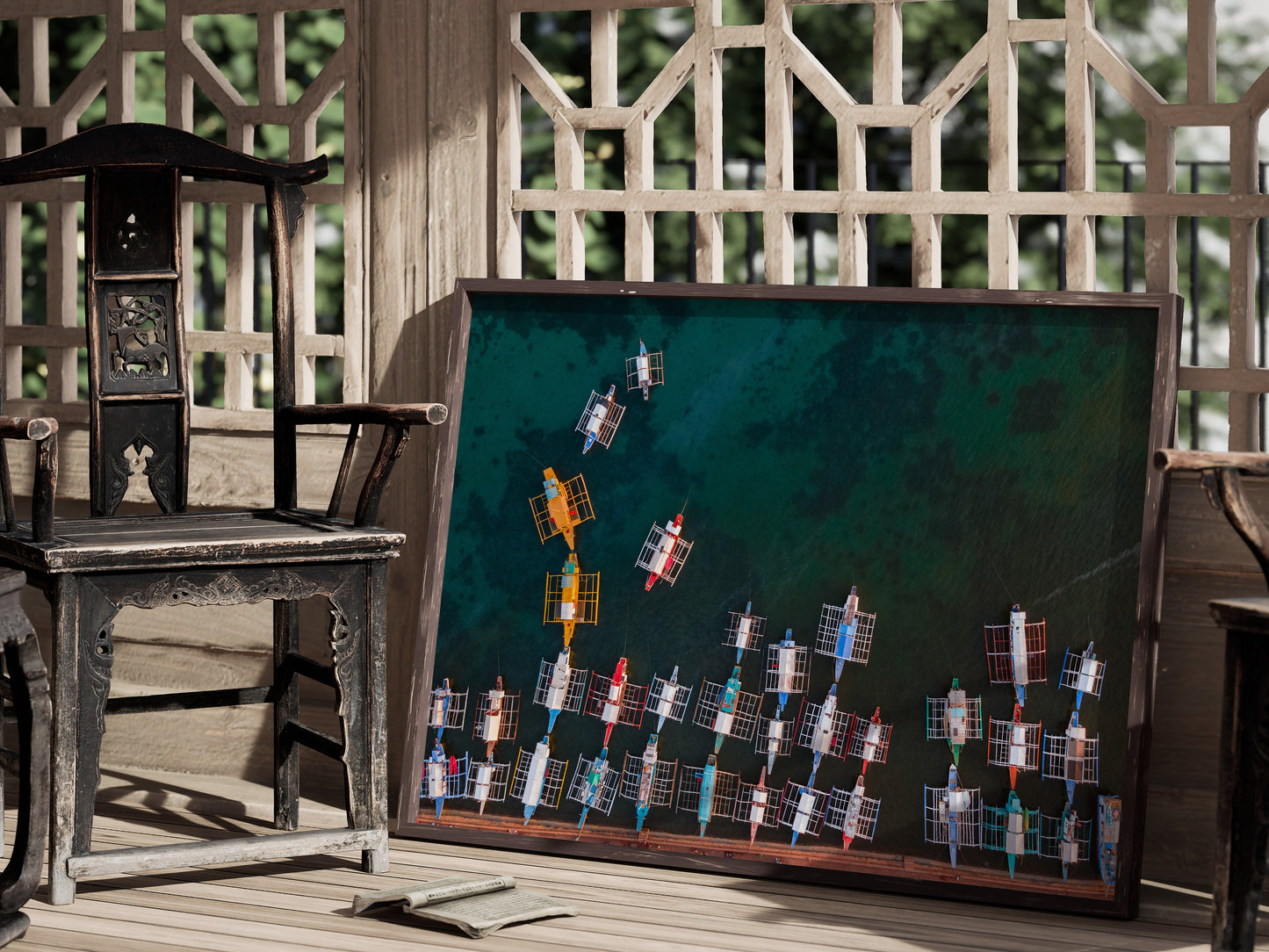 Island Drifters – Wooden Boats on Palawan Waters Decor