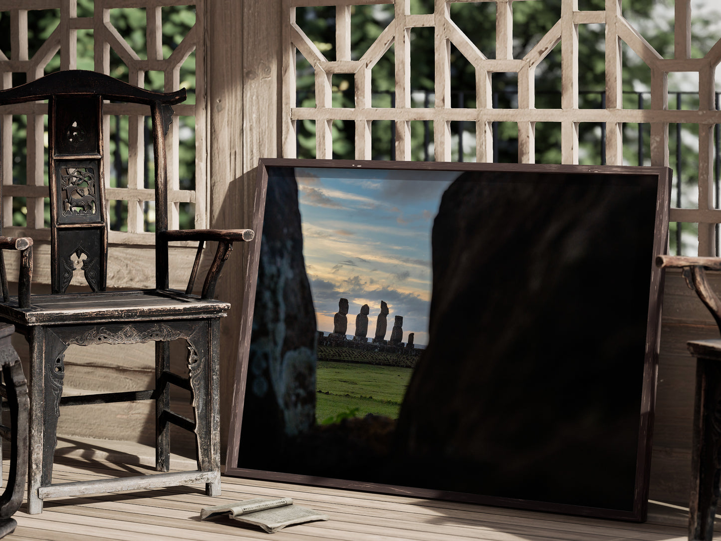 Eternal Watchers – Coastal Moai of Easter Island Wall Art