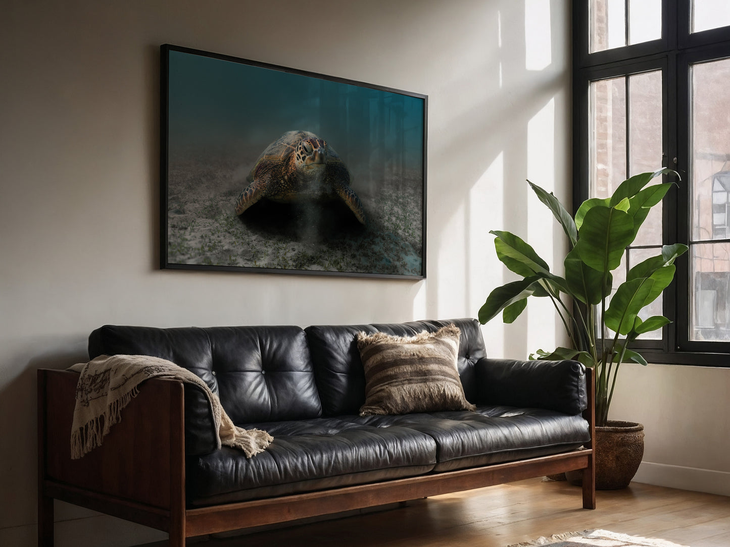 Graceful Grazer – Green Turtle in Hawaiian Waters Art