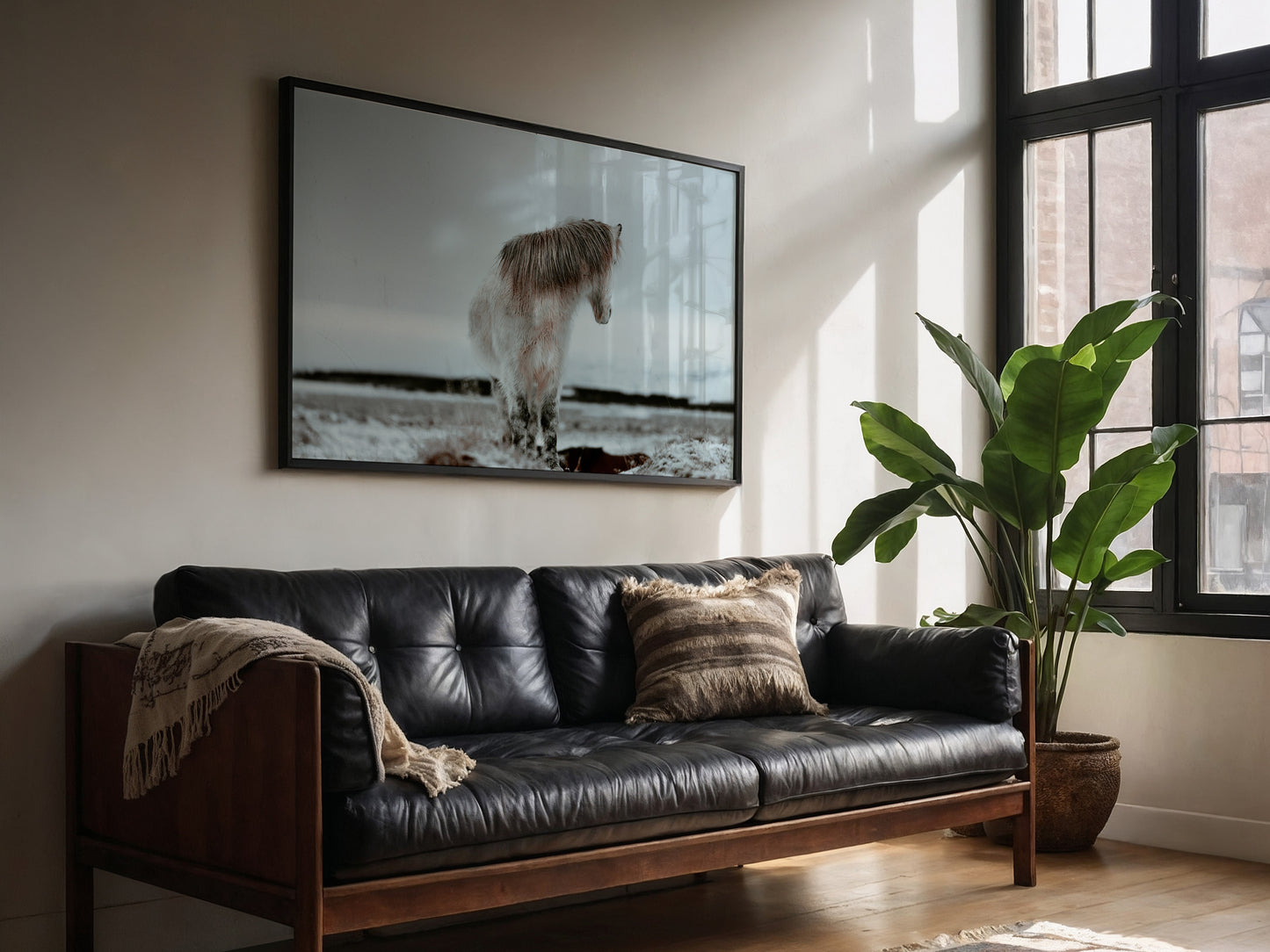 Nordic Elegance – Icelandic Horse in Winter Art Print