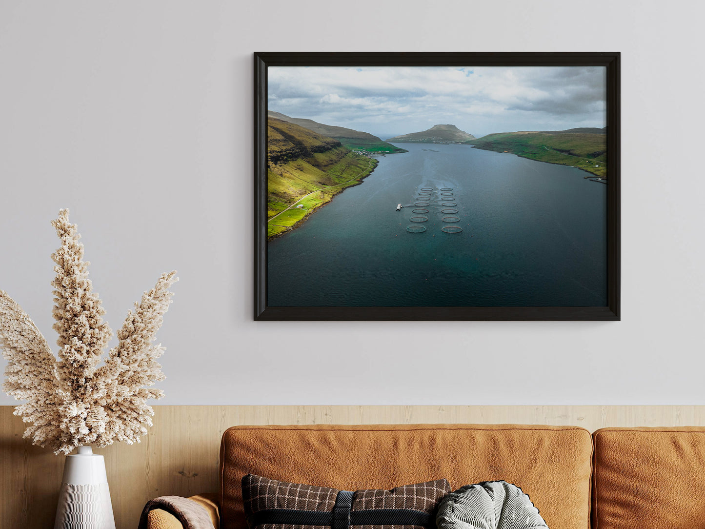 Above the Highlands – Faroe Islands Lake Scenic Print