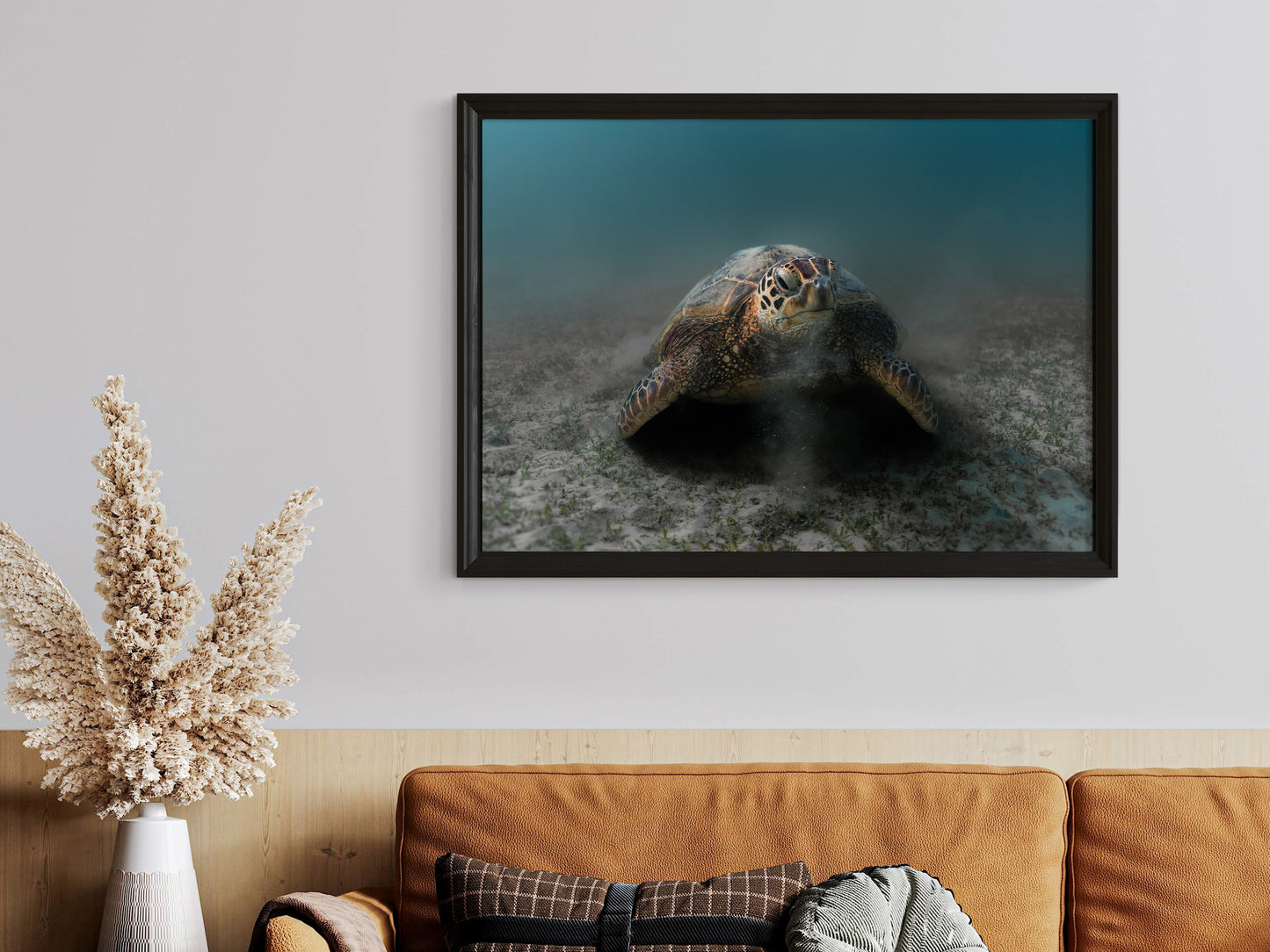Graceful Grazer – Green Turtle in Hawaiian Waters Art