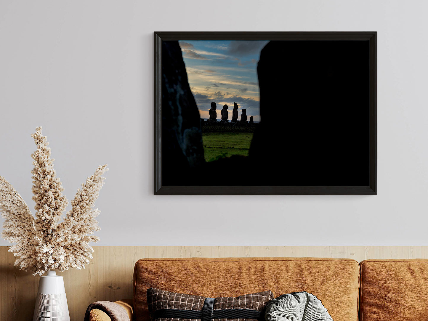 Eternal Watchers – Coastal Moai of Easter Island Wall Art