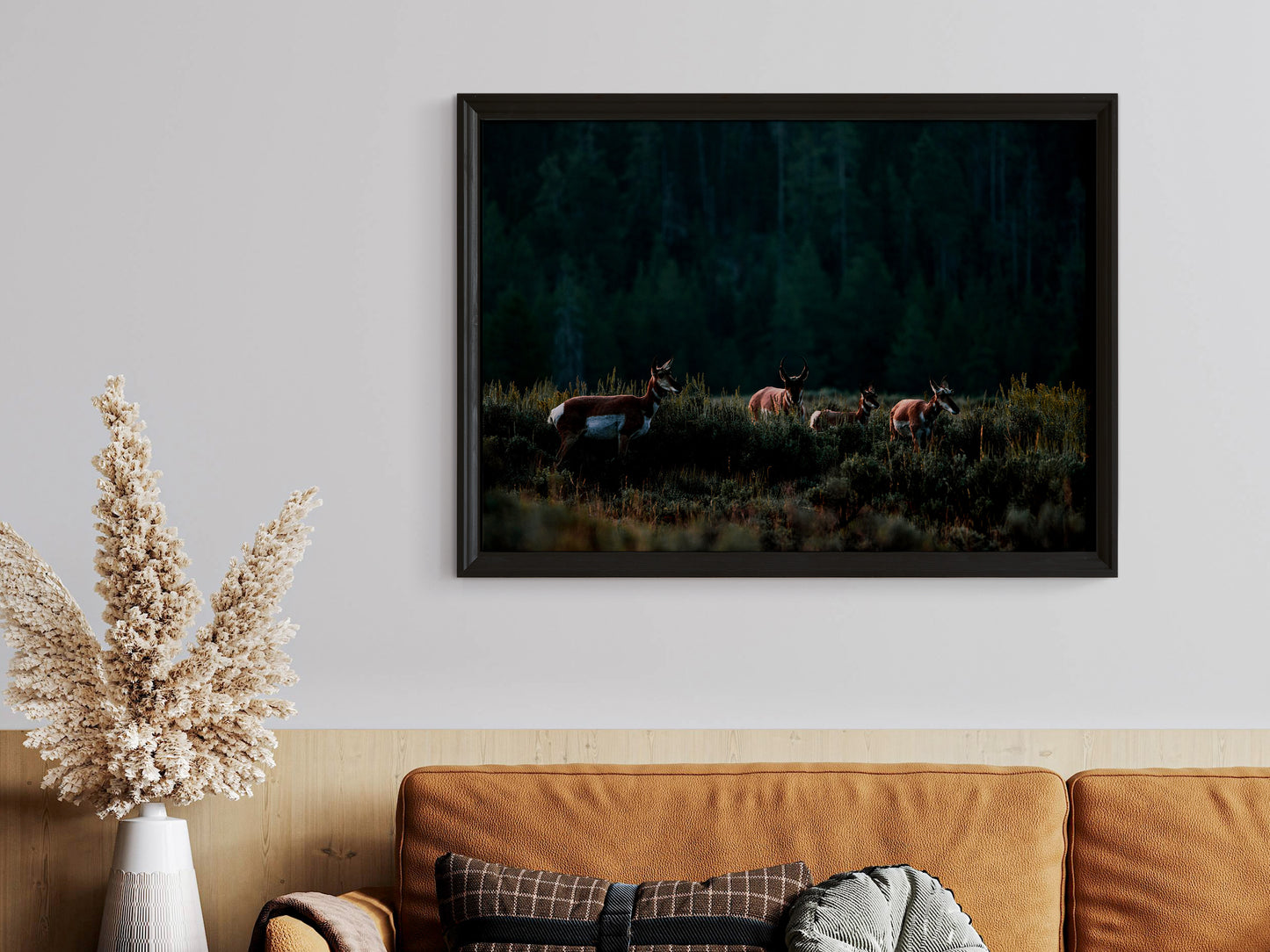 Pronghorn Herd in the Tetons – Nostalgic Wildlife Wall Art