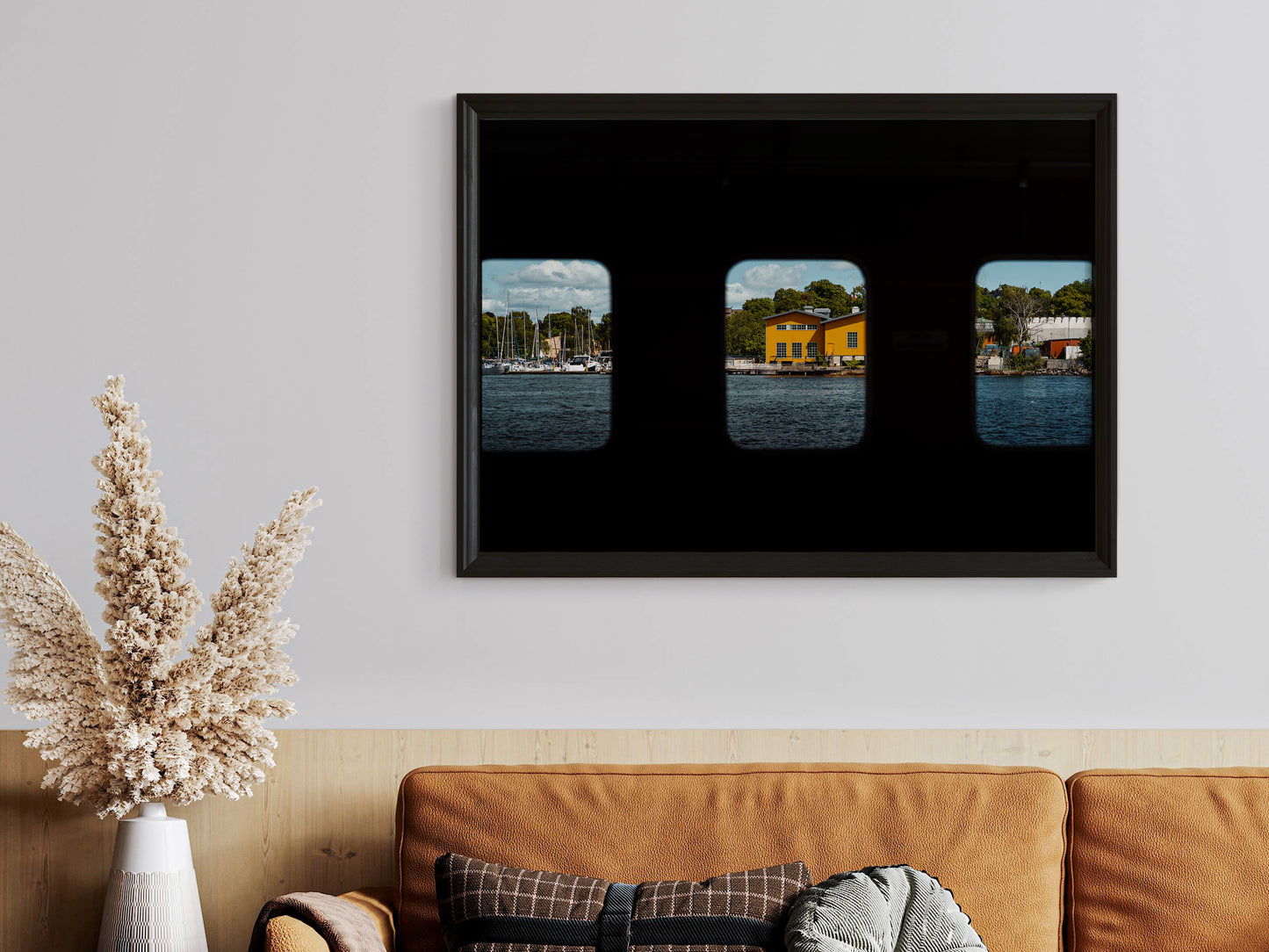 Window to Stockholm – A Scenic View from the Water Wall Art