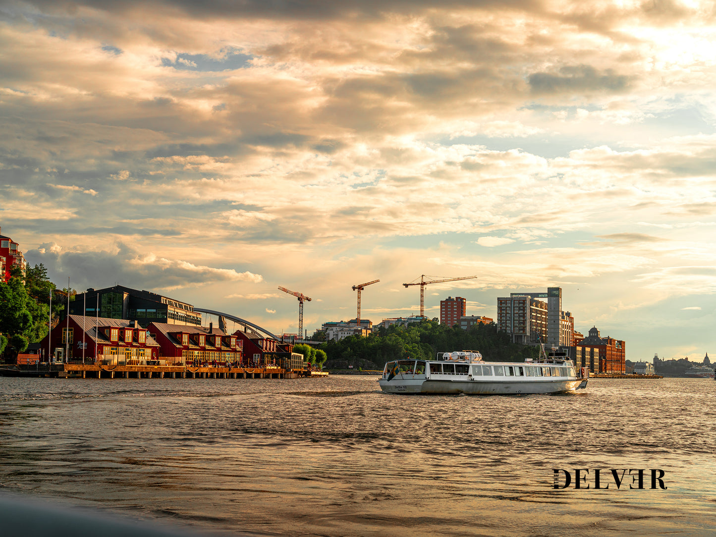 Golden Reflections – Stockholm’s Waterfront Skyline Wall Art