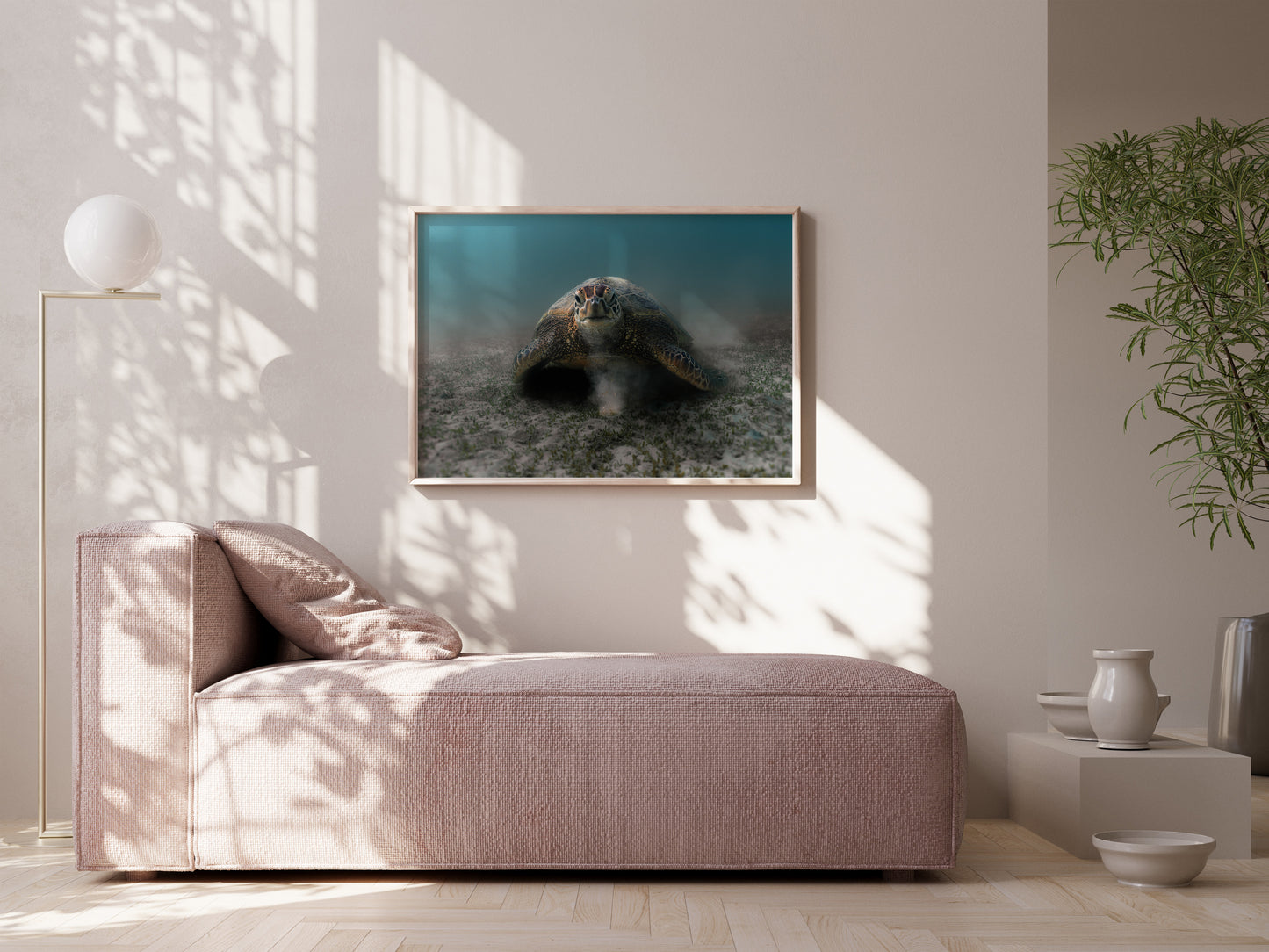 Ocean Feast – Hawaiian Green Turtle Grazing Wall Art