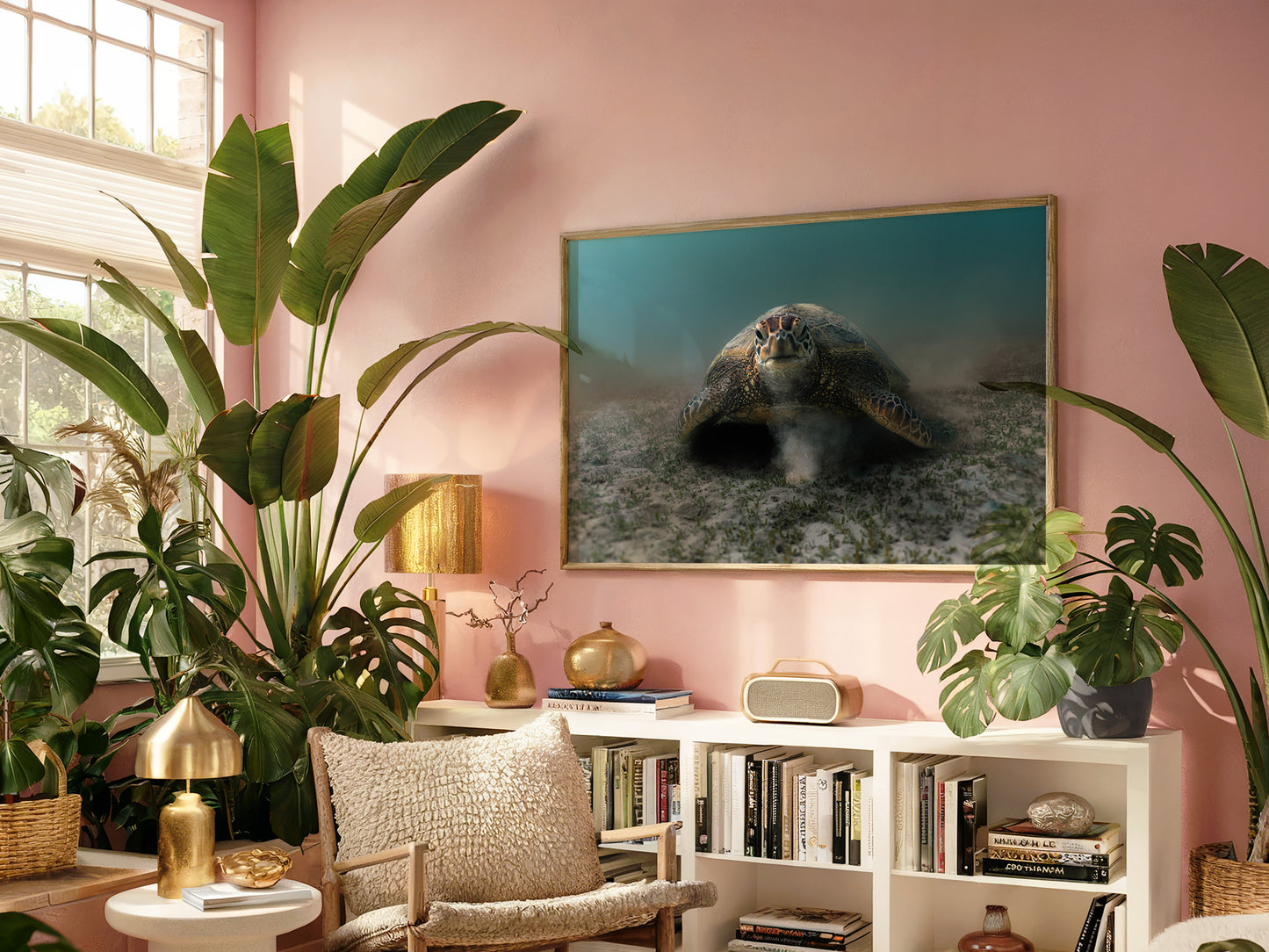 Ocean Feast – Hawaiian Green Turtle Grazing Wall Art