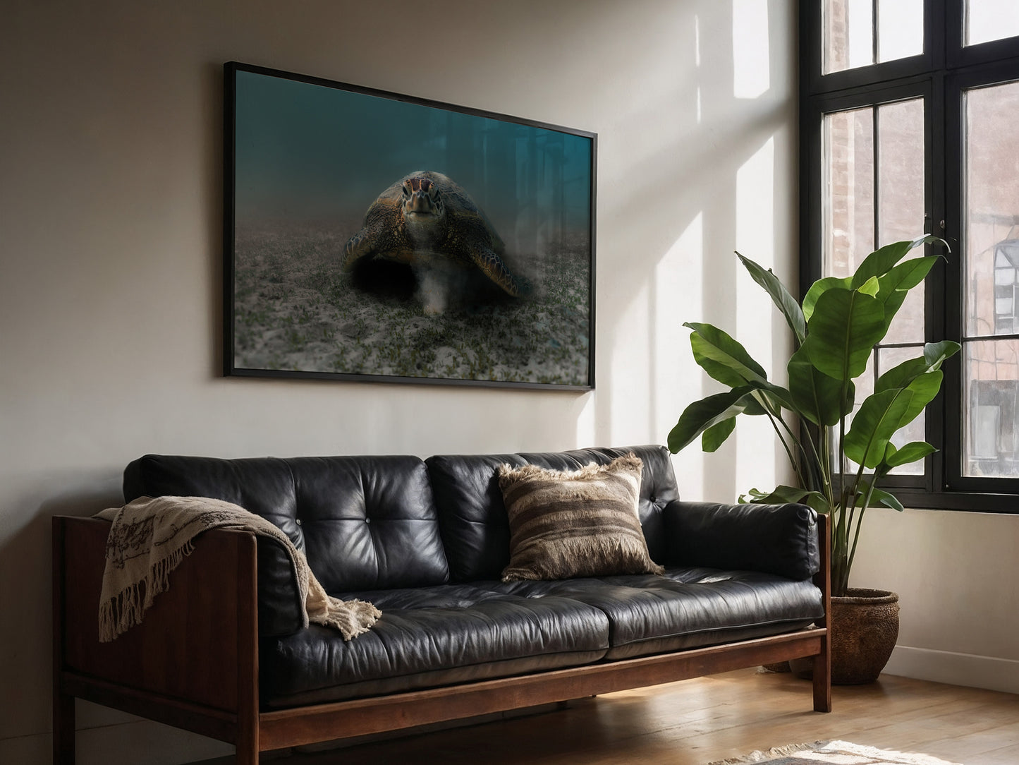 Ocean Feast – Hawaiian Green Turtle Grazing Wall Art