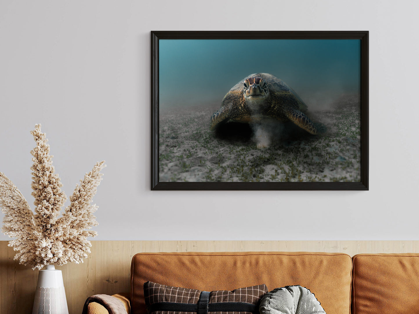 Ocean Feast – Hawaiian Green Turtle Grazing Wall Art