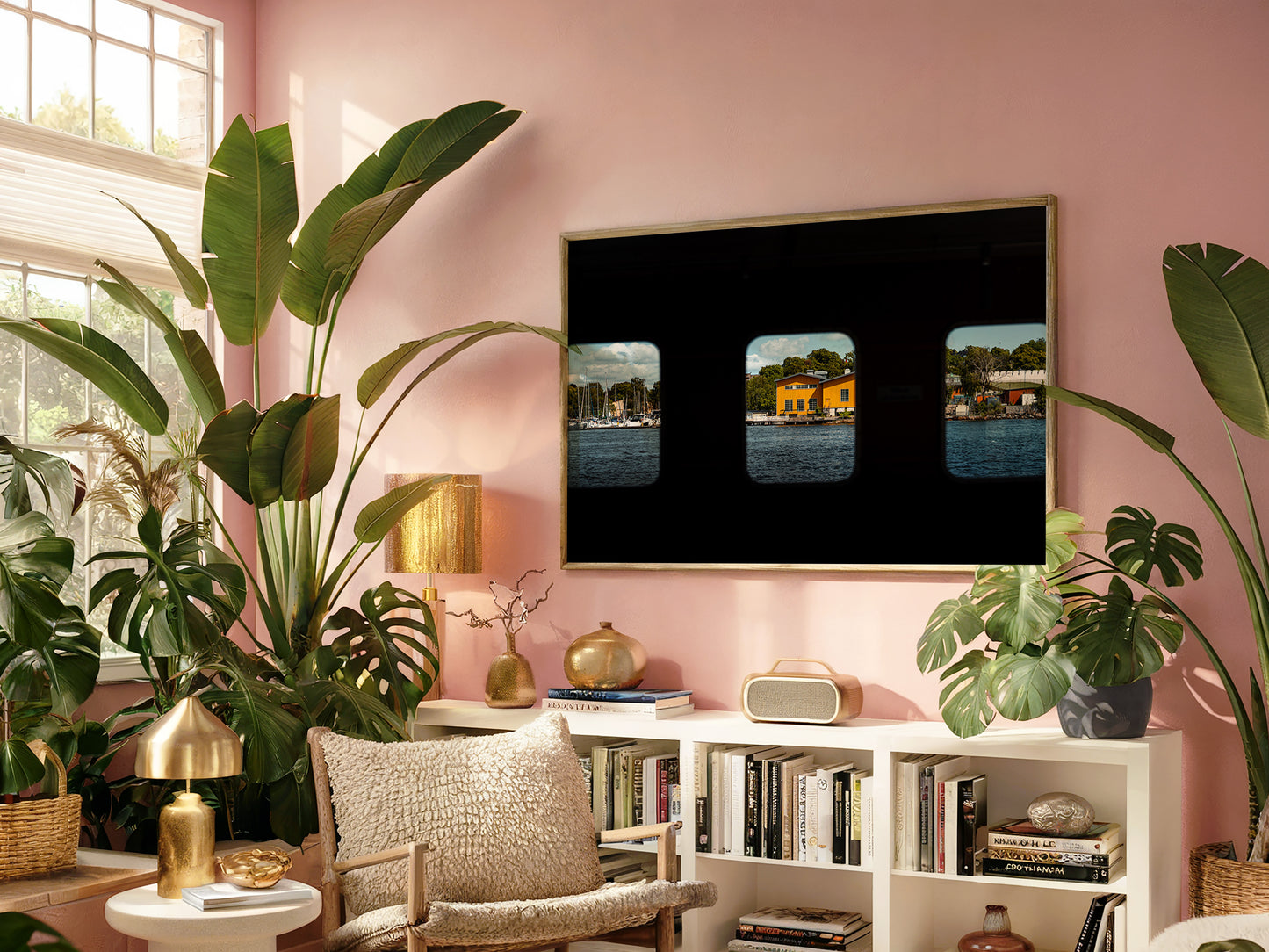 Window to Stockholm – A Scenic View from the Water Wall Art