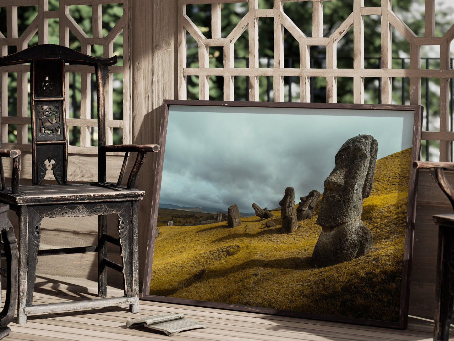 Sacred Quarry – Moai Origins on Easter Island Wall Art