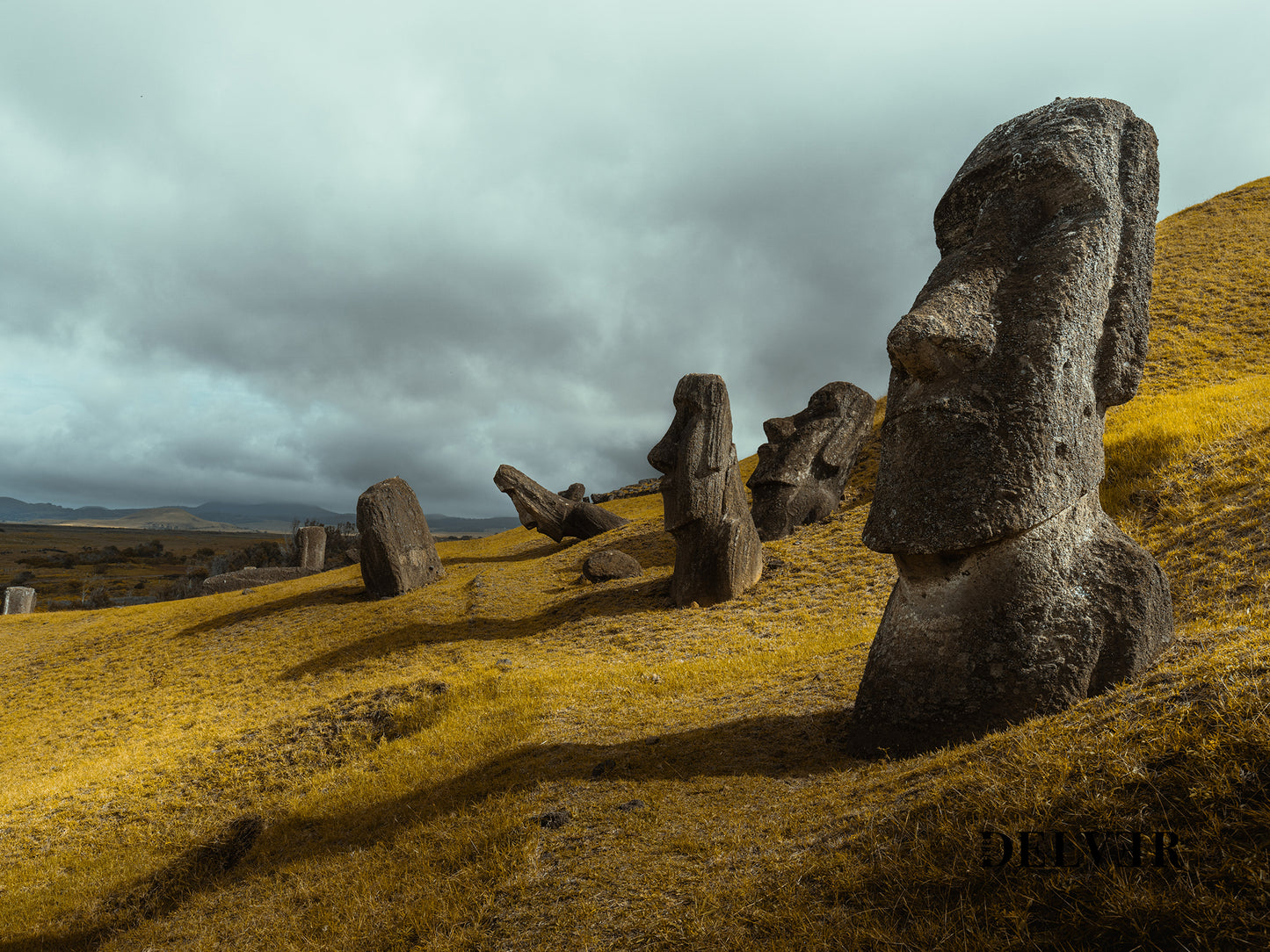 Sacred Quarry – Moai Origins on Easter Island Wall Art